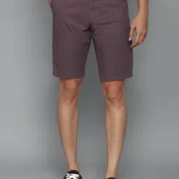 Allen Solly Brown Cotton Slim Fit Printed Shorts-picture-23