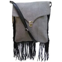 Spice Art Grey Solid Medium Sling Handbag-44