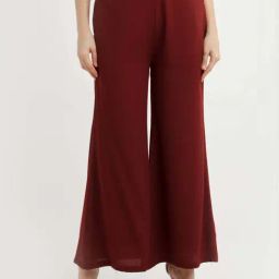 Zink London Maroon High Rise Palazzos-picture-15