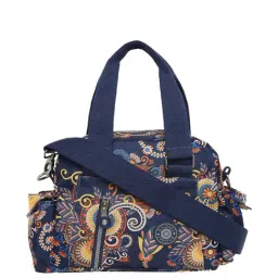 Baomi Blue & Yellow Printed Medium Handbag-16
