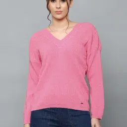 Allen Solly Pink Cotton Sweater-image-73