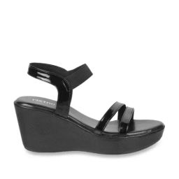 Metro Women's Black Ankle Strap Wedges-picture-29