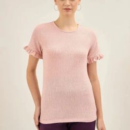 SALT Attire Pink Plain Top-image-64