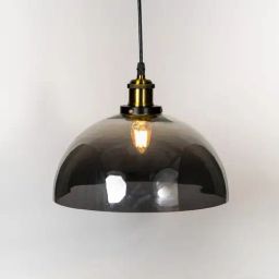 Whispering Homes Black Glass Dome Hanging Light-picture-13