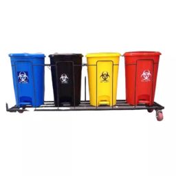 Wellsure Healthcare 4 Pcs 20L Pedal Dustbin Trolley Set WSH-1508-image-50