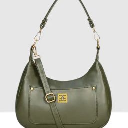 Esbeda Olive Solid Medium Shoulder Handbag-image-77