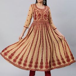 GoSriKi Women Paisley Embroidered Anarkali Kurta-picture-49