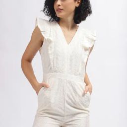 Elle Off White Embroidered Playsuit-image-69