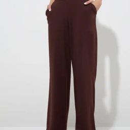Superstar by Westside Brown Solid High-Rise Cotton Pants-picture-19
