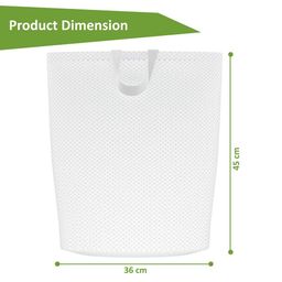Aura 6Pcs White Foldable & Reusable Mesh Laundry Bags With Handles image 3
