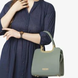 LAVIE LUXE Mint Green Solid Small Tote Handbag-45