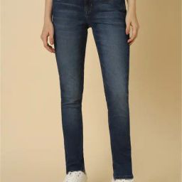 Allen Solly Dark Blue Cotton Slim Fit Mid Rise Jeans-image-4