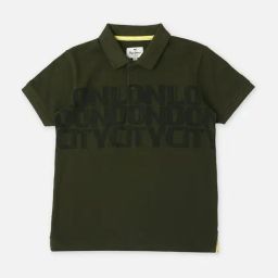 Pepe Jeans Kids Olive Printed Polo T-Shirt-image-68