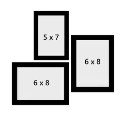 ecraftindia Memory Wall Collage Photo Frame - Set of 3 Photo Frames for 1 Photo of 5'x7' and 2 Photos of 6'x8' image 4