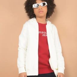Crimsoune Club Boys White Cotton Blend Solid Sweatshirt-picture-25