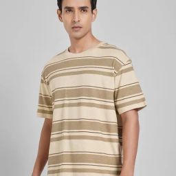 7 Alt By Pantaloons Brown Cotton Relaxed Fit T-Shirt-picture-33