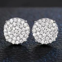 Peora Silver Plated Cubic Zirconia Studded Round Stud Earrings-image-94