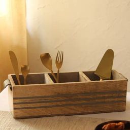 House This Rambha Brown Wooden Cutlery Holder - Set of 1-picture-19