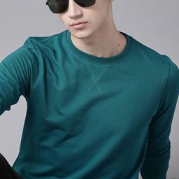 Roadster Men Teal Blue Solid Sweatshirt-image-82
