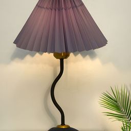 Homesake Grey Textured Metal Industrial Frusturical Shaped Table Lamp-12