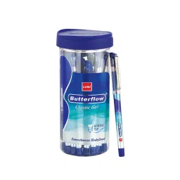 Cello Butterflow Gel Pen Cap Closure Type Blue Ink, 8907234510362 (Pack of 20)-47