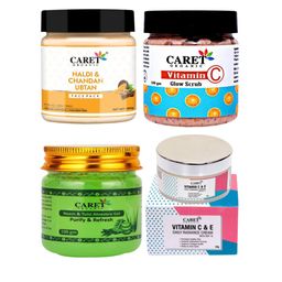 CARET ORGANIC Set Of 4 Chandan Face Pack, Neem Gel & Vitamin C Scrub & Daily Cream-12