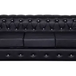 Parin SS C15 3S Black Leatherette 3 Seater Sofa 63.6 kg-23