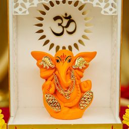 Ekhasa White Ganesha Idol with Mandir-image-123