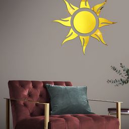 WallDaddy Yellow Sun Mirror WallSticker-image-87