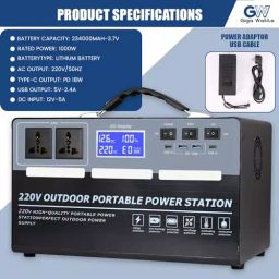 GIGAWATTS 1000 W Portable Power Station Lithium-ion Battery Solar Generator, FBM-1000C image 2