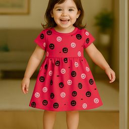 Kidbea Polka Dot Print Fit & Flare Dress-picture-31
