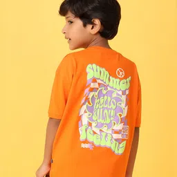 V-Mart Boys Typography Printed Round Neck Cotton T-Shirt-picture-44