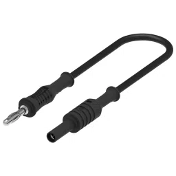 MULTICOMP PRO Banana Test Leads 4MM BANANA PLUG-JACK, BLACK, 500MM, 76-100-12