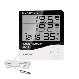 Themisto HTC-2 Digital Hygrometer Thermometer Humidity Meter With Clock LCD Display-35
