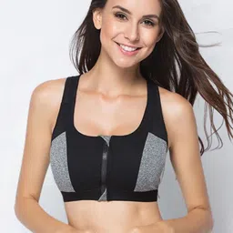 Fabme Colourblocked Full Coverage Heavily Padded Workout Bra With All Day Comfort-38
