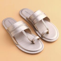Earthy Touch Premium Ethnic Wear Chappal  - Light Grey-image-96
