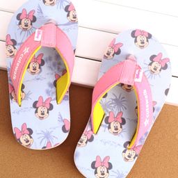 Cute Walk by Babyhug Disney Slip On Flip Flops With Minnie Mouse Graphics - Pink & Blue-image-6