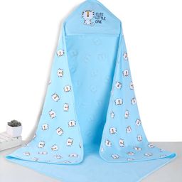 Doodle Poodle 100% Cotton Interlock Knit Hooded Cat Printed Bath Towel  L 83 x B 82 cm - Blue-image-16