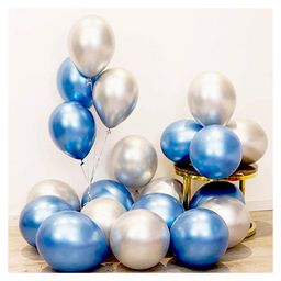 Bubble Trouble Party Balloons For Decoration Silver and Blue - Pack Of 50-14