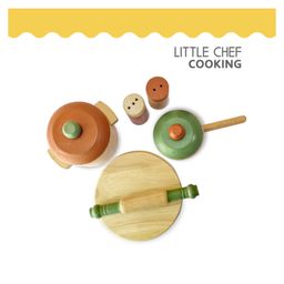 WoodBee Toys Kitchen Pretend Play Set - 8 items - Multi Colour-111