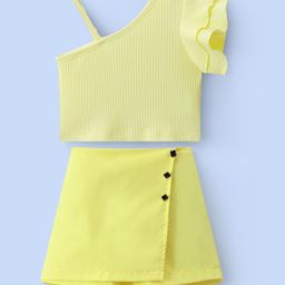 Mark & Mia Sleevesless Textured Top & Skorts Set - Yellow-image-20