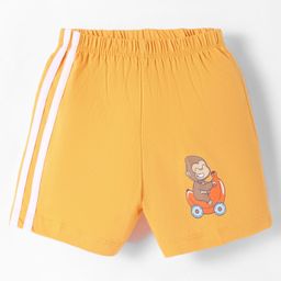 Tango Single Jersey Knit Knee Length Shorts With Monkey Print - Yellow-image-85