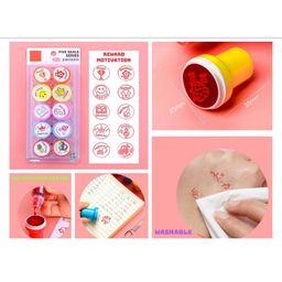 SANJARY Cute Smiley and Reward Motivation Emoji Seal 10 different Stamper For Kids color design may vary-18