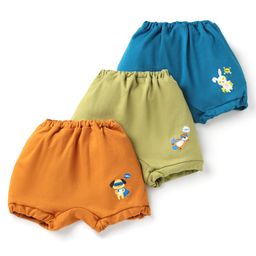 Simply Sinker Knit Briefs With Animal Print Pack Of 3 - Green Blue & Rust-image-78