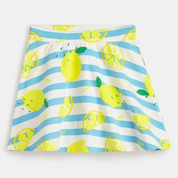 Plan B Cotton Elastane Lemon Printed Skater Skirt with Inner Shorts - Multicolor-image-92