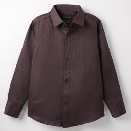 Ruff Cotten Woven Full Sleeves Solid Colour Shirt - Wine-image-21