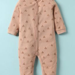 I Bears Interlock Knit Full Sleeves Romper with Tent Print - Rose Gold-image-88