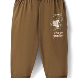 Tango Single Jersey Knit Full Length Lounge Pant With Text Print - Tan-picture-0