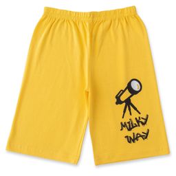Luke and Lilly Cotton Knit Telescope & Milky Way Text Printed Shorts - Yellow-image-74