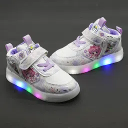 FEETWELL SHOES Fairies & Flowers Designed LED Velcro Closure Shoes - Purple-picture-13